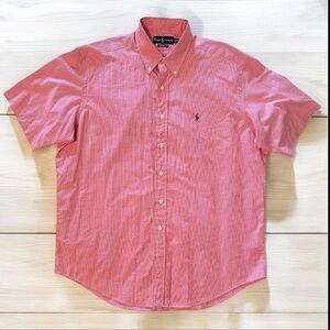 Ralph Lauren Men’s Classic Fit Short Sleeve Shirt Valentines Day red Gingham XL
